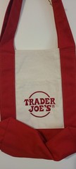 Trader Joe’s Red Mini Canvas Tote with 3 pockets includes side pockets Bag