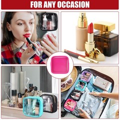 Hushee 4 Pcs Clear Nylon Makeup Bag for Mini, black, hot pink, mint, grape