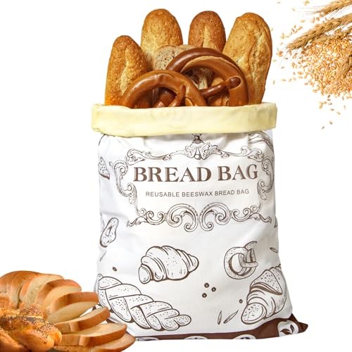 Reusable Beeswax Bread Bags – Large Capacity Cotton Storage for Beige-1 pcs