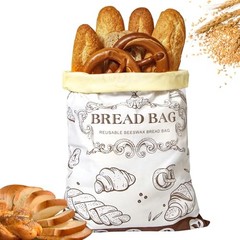 Reusable Beeswax Bread Bags – Large Capacity Cotton Storage for Beige-1 pcs
