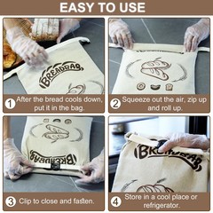 FONDFRAMORY Beeswax Bread Bags for Sourdough, 17 inches x 13 inches, Beige