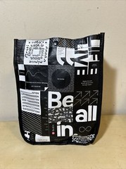 Lululemon Black Be All In Manifesto Reusable Shopping Gym Lunch Bag 11.5”x9”x4”