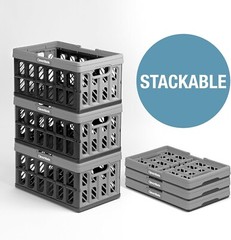 Collapsible Shopping Basket, Ocean, 3PK- 24L (6 Gal) Reusable Plastic Grocery…