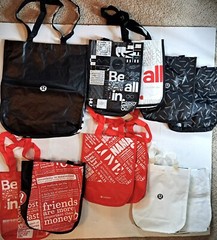 Lululemon Reusable Shopping Gift Bag Yoga Manifesto 1 Large & 10 Small Tote Lot