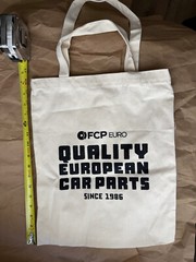 FCP Euro cotton canvas reusable shopping bag, 16″ x 13″, NEW