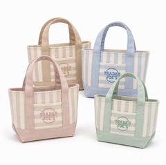 X1 Piece Mystery Trader Joe’s Striped Canvas Mini Tote Bag Summer 2026 Limited