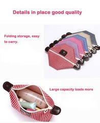 THTAJ 2 Pack Make Up Bag for Traveling,Preppy make up bag,Toiletry Black,Red