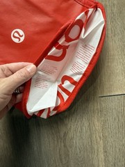 Lululemon Shopping Gift Bag Logo Reusable Small Tote Red and White