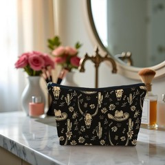 SAFDSGFDB Boho Western Makeup Bag, Rustic Country Cow one