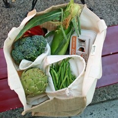 Reusable Farmers Market Shopping 6 Bag Gift Or Starter Set Durable Organic Cotto