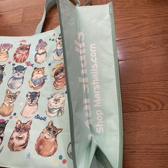 Marshall’s Reusable Tote Gift Bag Cats Green Large NWT