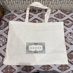 Gucci Reusable Canvas Tote Shopping Shoulder Bag Cotton Double Side Print Large