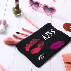 Reginary 80 Pack Canvas Zipper Makeup Bags Bulk Pencil Pouches All Black