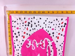 Love Poka dot pink shopping tote bag with straps 12×5.5×11.5 inches