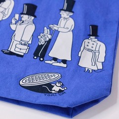 The New Yorker Tote Bag Lot of 2 Canvas Graphic Tomi Um Blue Beige