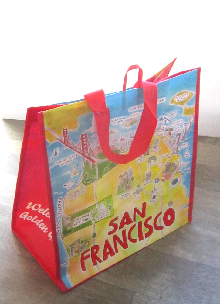 Earthwise Reusable San Francisco Shopping Bag Extremely Durable Multi Use Large