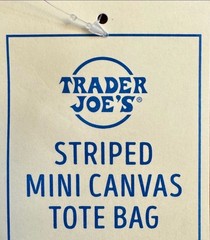 Trader Joe’s 2026 Spring Mini Pastel Canvas Tote Bag NEW NWT Blue and Green