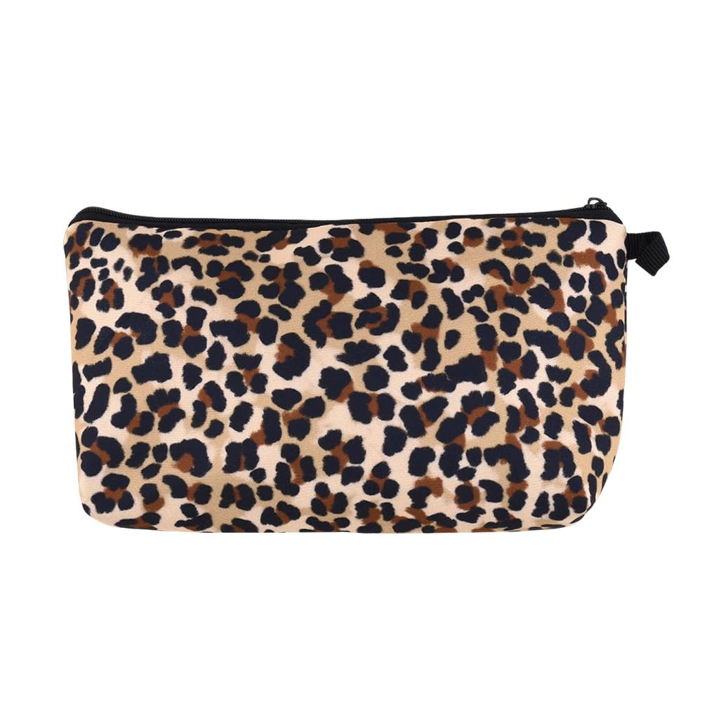 Sudaporn Leopard Print Makeup Cosmetic Bag for Women Animal Small, Yellow