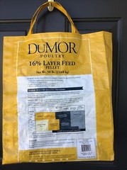 Large Handmade Repurposed, Recycled Poultry Feed Bag Tote, Reusable Shopping Bag