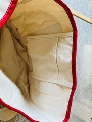 Port Authority Tote Medium Cotton Canvas Boat Tote Neutral Red Shopping