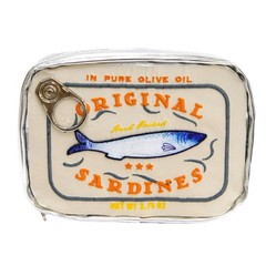 MEELYHOME Makeup Bag Cosmetic Sardines Pouch 18*13*4.5cm, beige