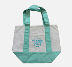 Trader Joe’s 2026 Mini Pastel Canvas Tote Bag LIMITED EDITION Mint Green NEW