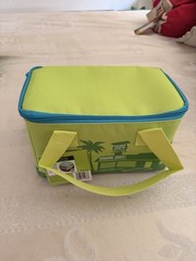 Trader Joes 2026 Solid Lime Green And Blue Mini Insulated Tote