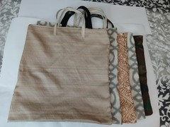 5 reusable shopping bags foldable polyester 18×20 enches new