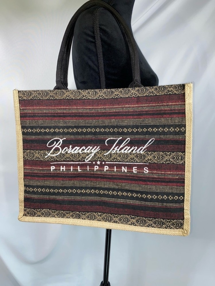 Philippines Boracay Island Fabric Tote Bag – Native Woven Boho Beach Bag