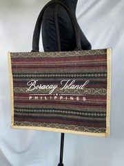Philippines Boracay Island Fabric Tote Bag – Native Woven Boho Beach Bag