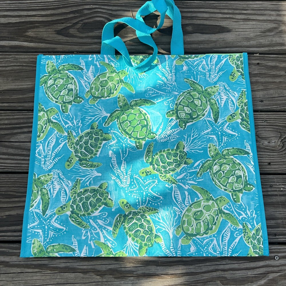HAWAIIAN HONU TURTLE REUSABLE SHOPPING BAG BEACH BAG / BEACH TOTE