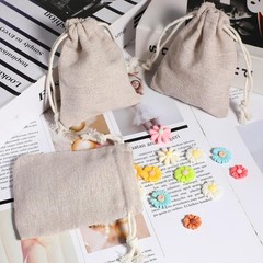 10pcs Eco-Friendly Cotton Drawstring Bags – Versatile Gift Pouches in Apricot