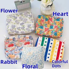 Fcteap Makeup Bag Travel Essentials Quilted Cosmetic Large, Colorful Dots