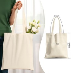 1-200 Pack Available Premium Canvas Reusable Tote Gift Bags,Made of Natural C…
