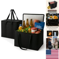 2-Pack XL-Large Insulated Grocery Bags – Perfect for Hot & Cold Food Transport