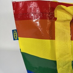 SET of 2 Ikea STORSTOMMA Small Reusable Shopping Bag Rainbow LGBTQ+ Pride New
