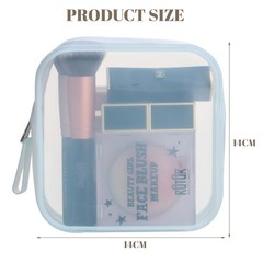 BS-MALL Silicone Travel Makeup Bag – Transparent Cosmetic Storage White