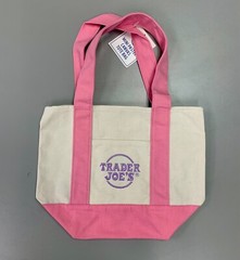 Trader Joe’s Pastel Mini Canvas Tote Bag 2025 LIMITED EDITION PINK – SHIP NOW