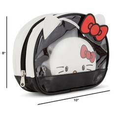 Fast Forward Hello Kitty Cosmetic Bags 3 Piece Matching 10 Inch, Black White