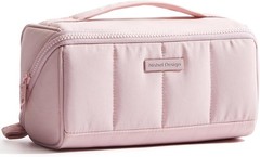 Travel Makeup Bag Women Fluffy & Lightweight Open Flat Cosmetic Organizer W/