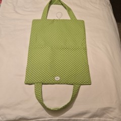 Fabric Foldable Green Polka Dot Reusable Bible cover.