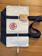 Trader Joe’s Canvas Reusable Foldable Shopping Bag White Dark Blue Red