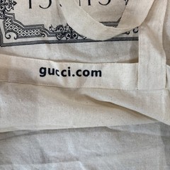 Gucci Reusable Canvas Tote Shopping Shoulder Bag Cotton Double Side Print Large