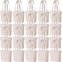 10″ x 8″ x 3″Mini Canvas Tote Bags for Fabric Painting Cotton Sturdy Bag