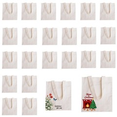 24 Pcs Small Canvas Tote Bags – 8×8.7 Inch Mini Craft Bags, Bulk Sublimation …
