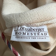 NEW Longaberger Small Canvas Tote Striped Floral Embroidered Red Green Blue Bag