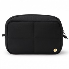 Etercycle Quilted Makeup Bag, Puffer Travel Toiletry Bag for Women Black