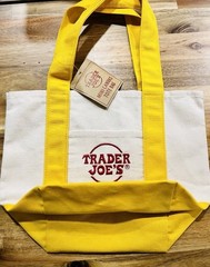 Trader Joe’s Mini Canvas Tote Bag Yellow Hottest It Bag Limited 😃🔥❤️🛍️