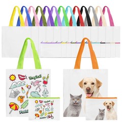 30 Pack Sublimation Tote Bags Bulk Customized Colors Polyester Cosmetic Makeu…