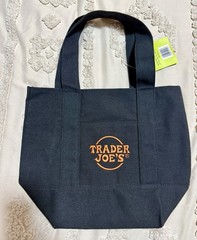 New Halloween Trader Joe’s Canvas Mini Tote Bag Set 2-Pack Purple/Black 12x9x6″